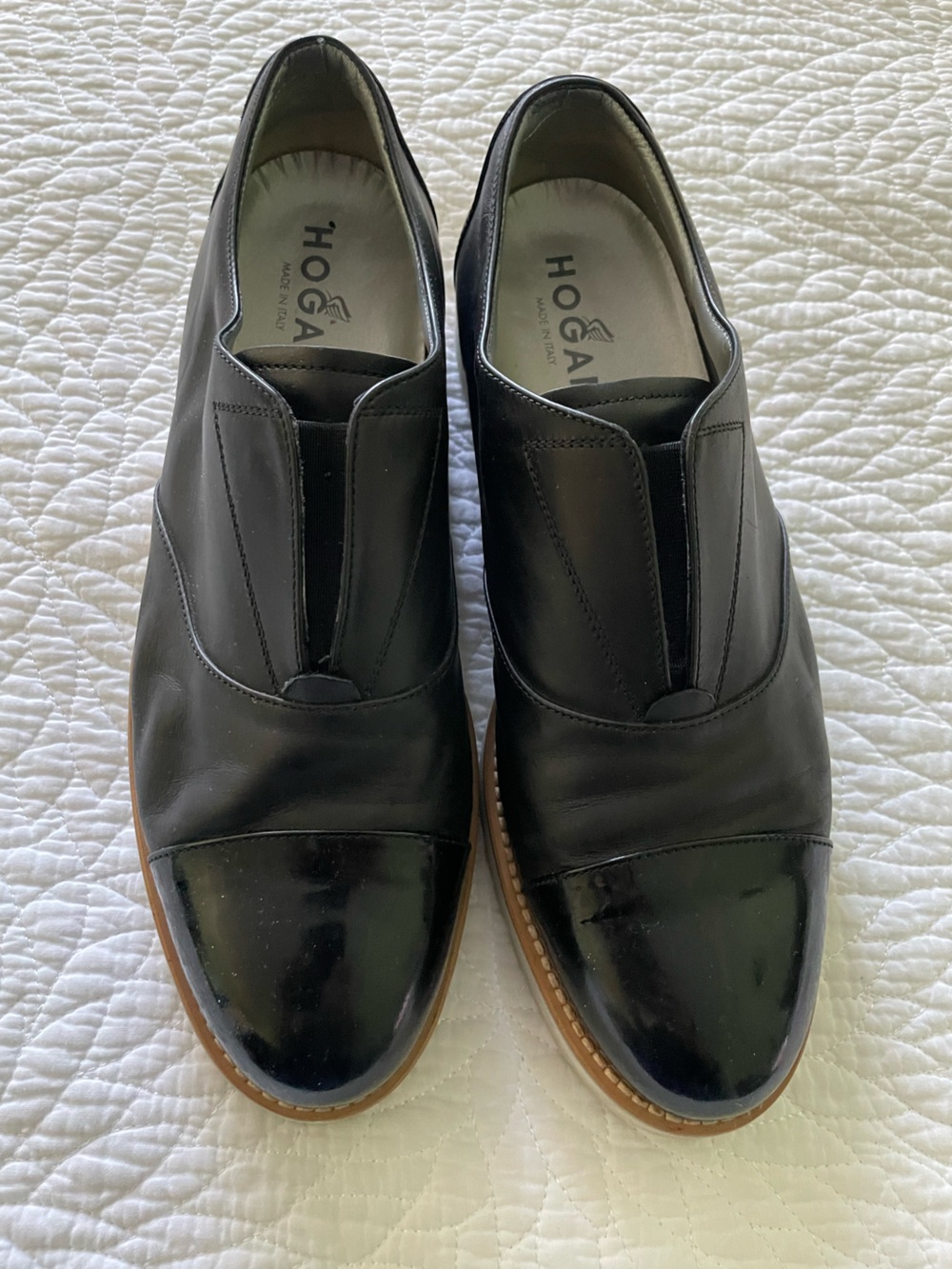 Womens Hogan Black Leather Slip-On Loafer Dress Shoes Size 39